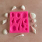 Square Seashells small mini silicone polymer clay and food safe mold