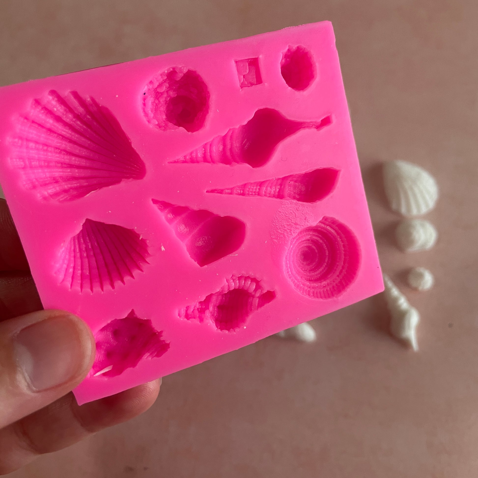 Square Seashells small mini silicone polymer clay and food safe mold ...