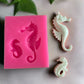 Seahorses Small polymer clay mold works with resin, fondant, soap, food safe