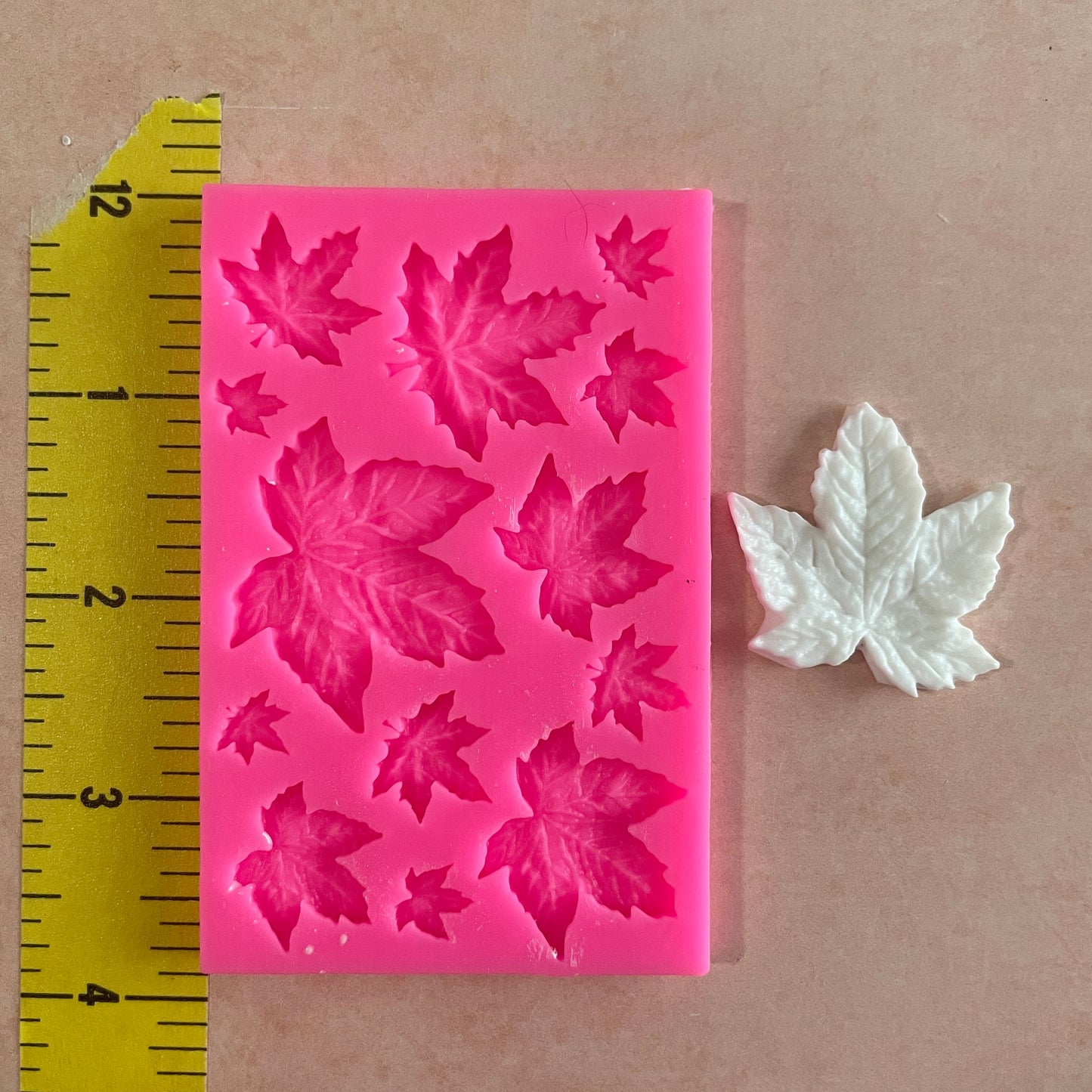 Polymer Clay Leaf Mold Maple Veined Leaves sculpt multiple slab fairy house door