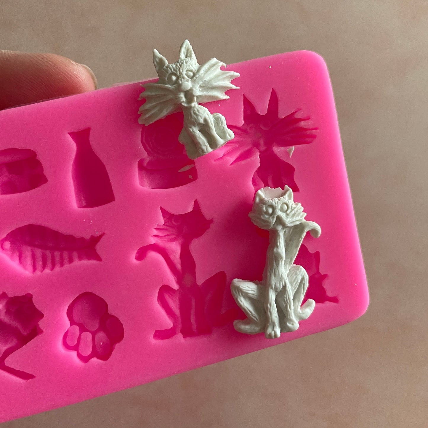 Kitty Cats polymer clay resin silicone clay and food safe mold