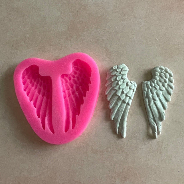 Large Angel (or Devil) Wings polymer clay resin silicone clay and food safe mold - Create Along 
