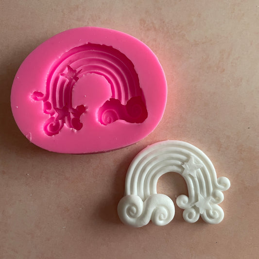 Rainbow Cloud Swirl Polymer clay mold silicone heat safe rubber