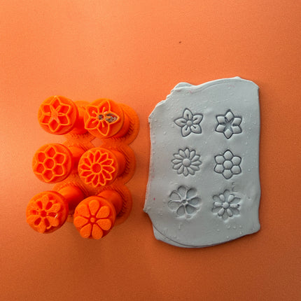 Texture Tips Flower Mini Stamps with Handles | Set of 6 | 15mm