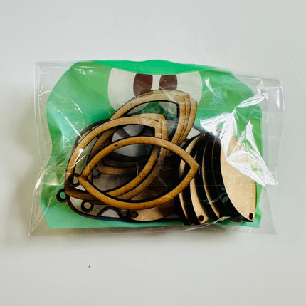 Football Ring 6 pairs Wood MDF Mixed media blanks Earring Components - Create Along 