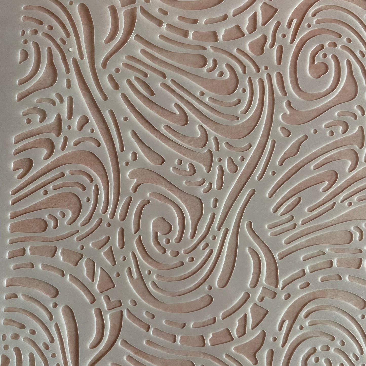 Fingerprint Swirling stencil polymer clay trinket dish