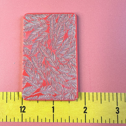 Feathers polymer clay deco rubber stamp texture sheet - Create Along 