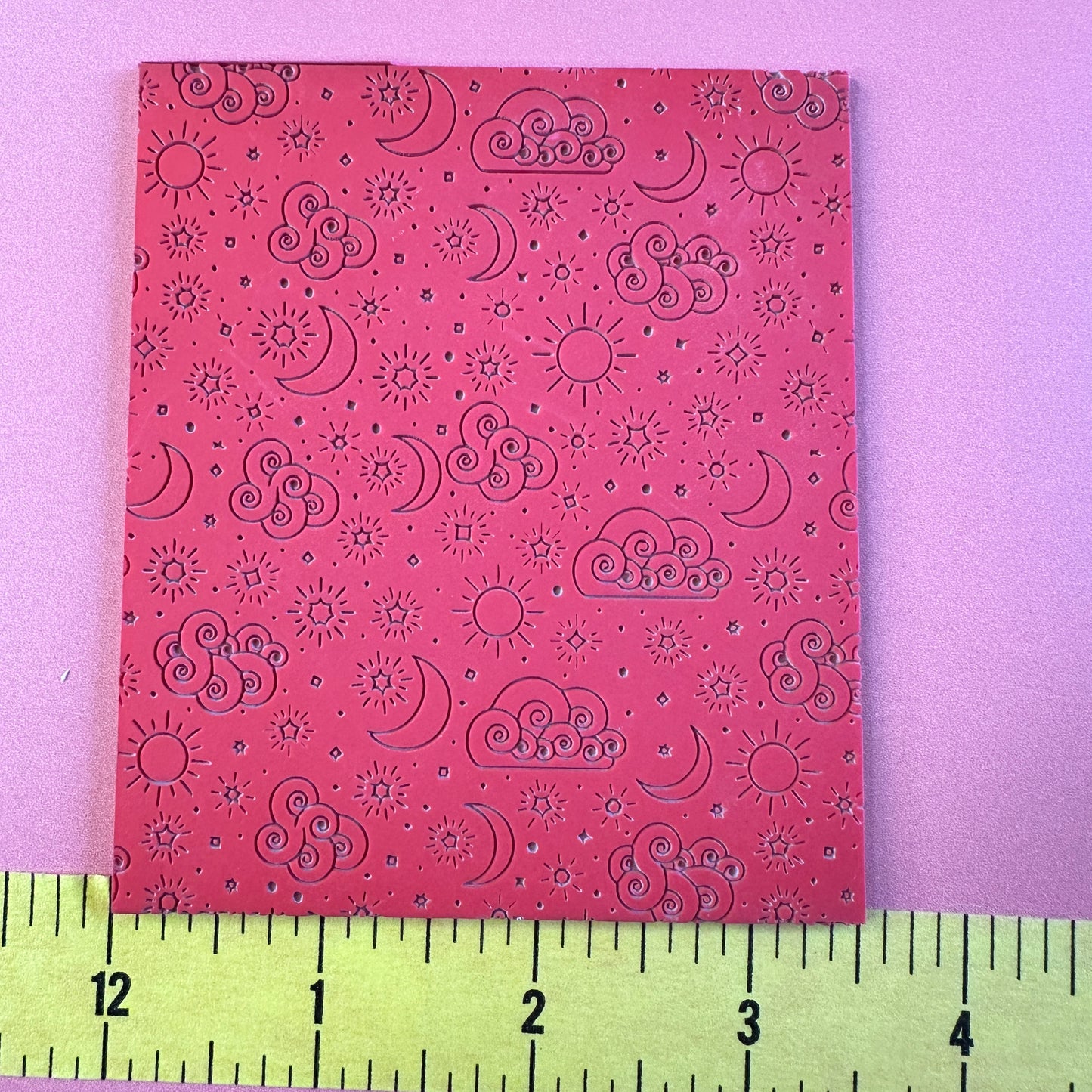 Bright Skies polymer clay rubber stamp texture sheet card making