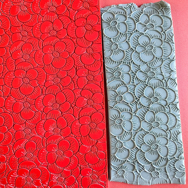 Bubble Flower polymer clay rubber stamp texture sheet card making - Create Along 