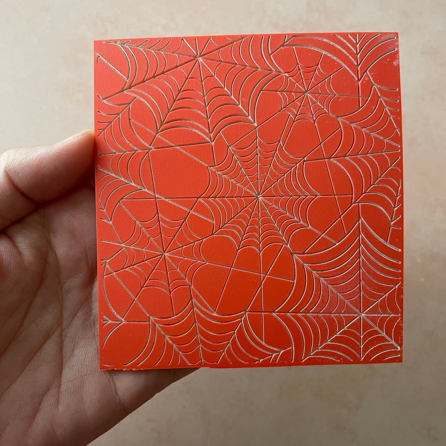 Webs Rubber Stamp Texture Sheet Mat for polymer clay metal clay mixed media art Halloween