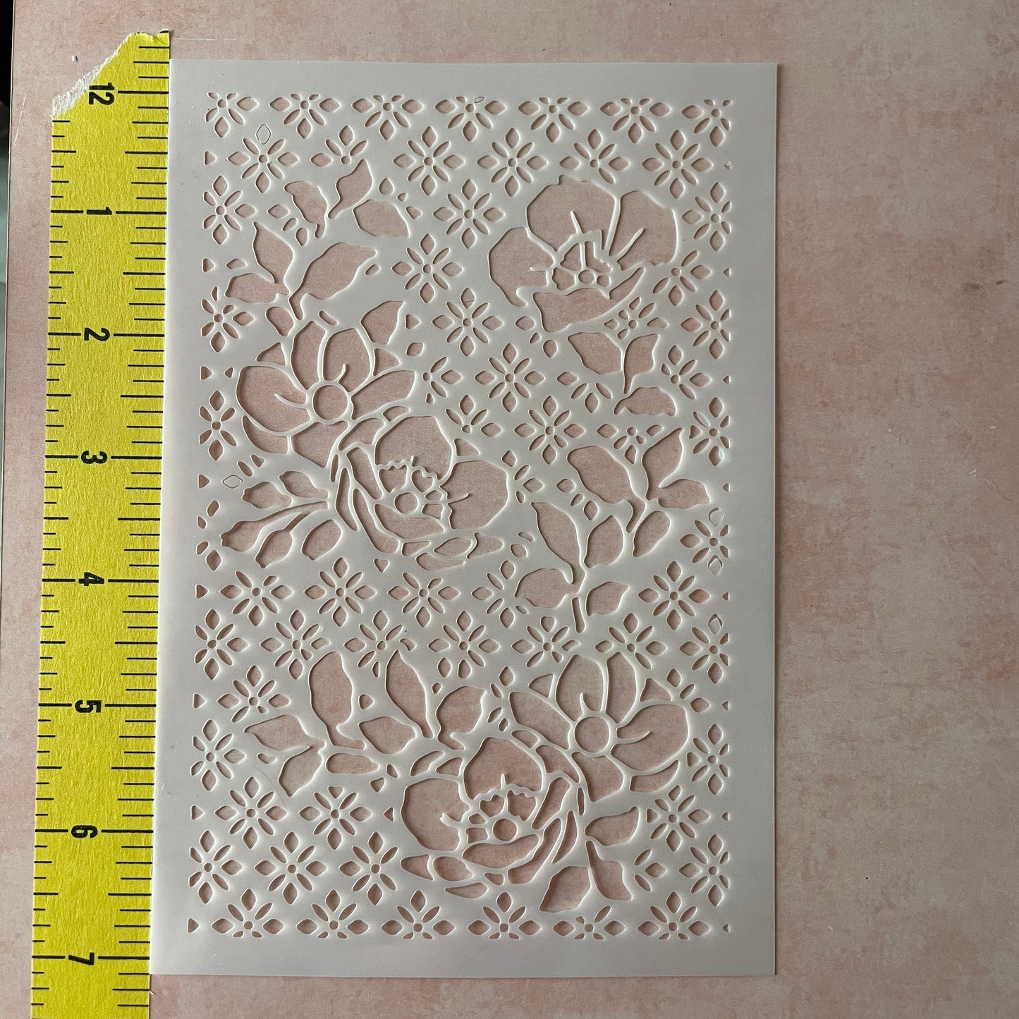 Climbing Floral stencil polymer clay trinket dish