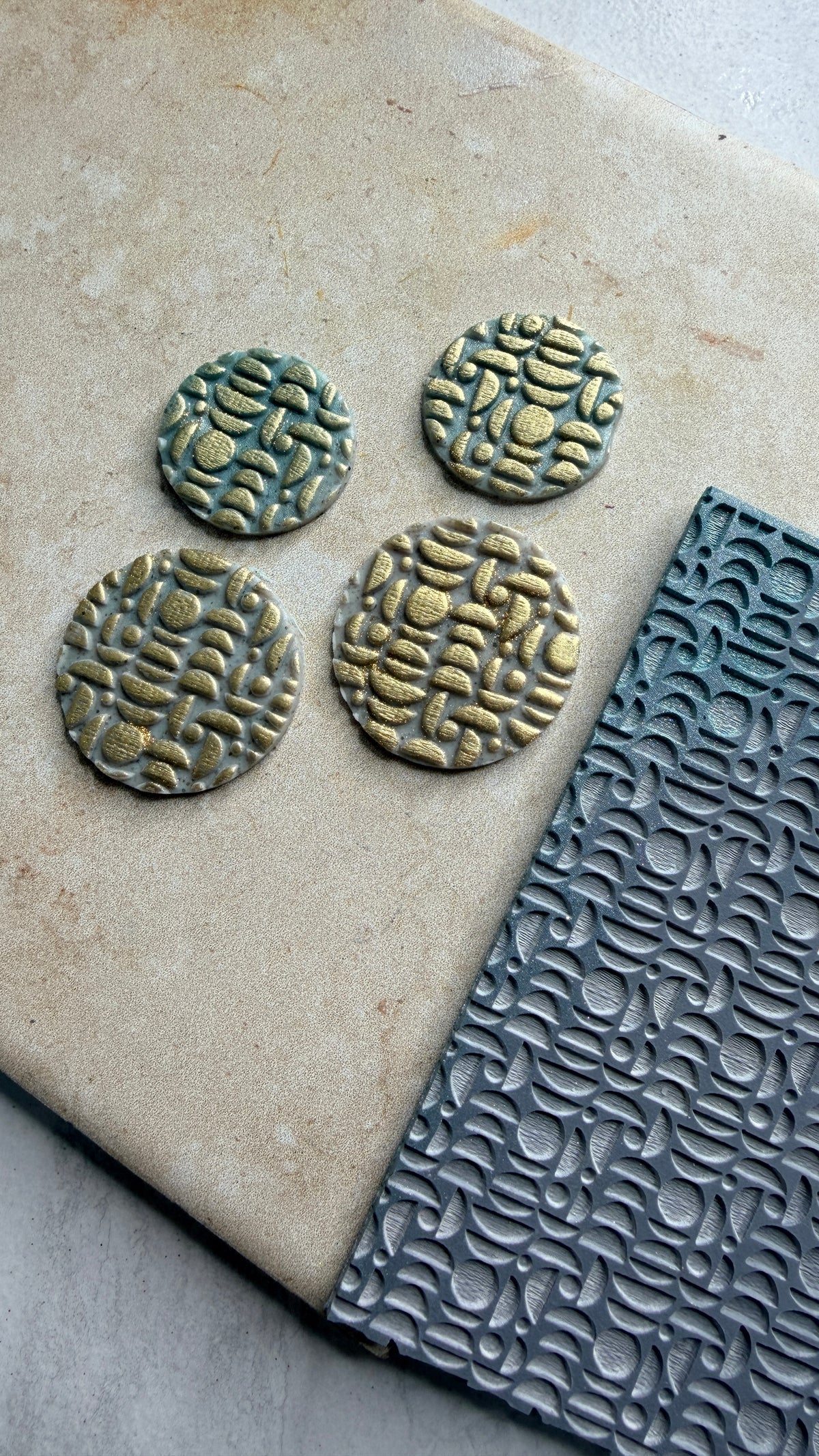 Organic Moons Rubber Texture Stamp | 3x4 Inch