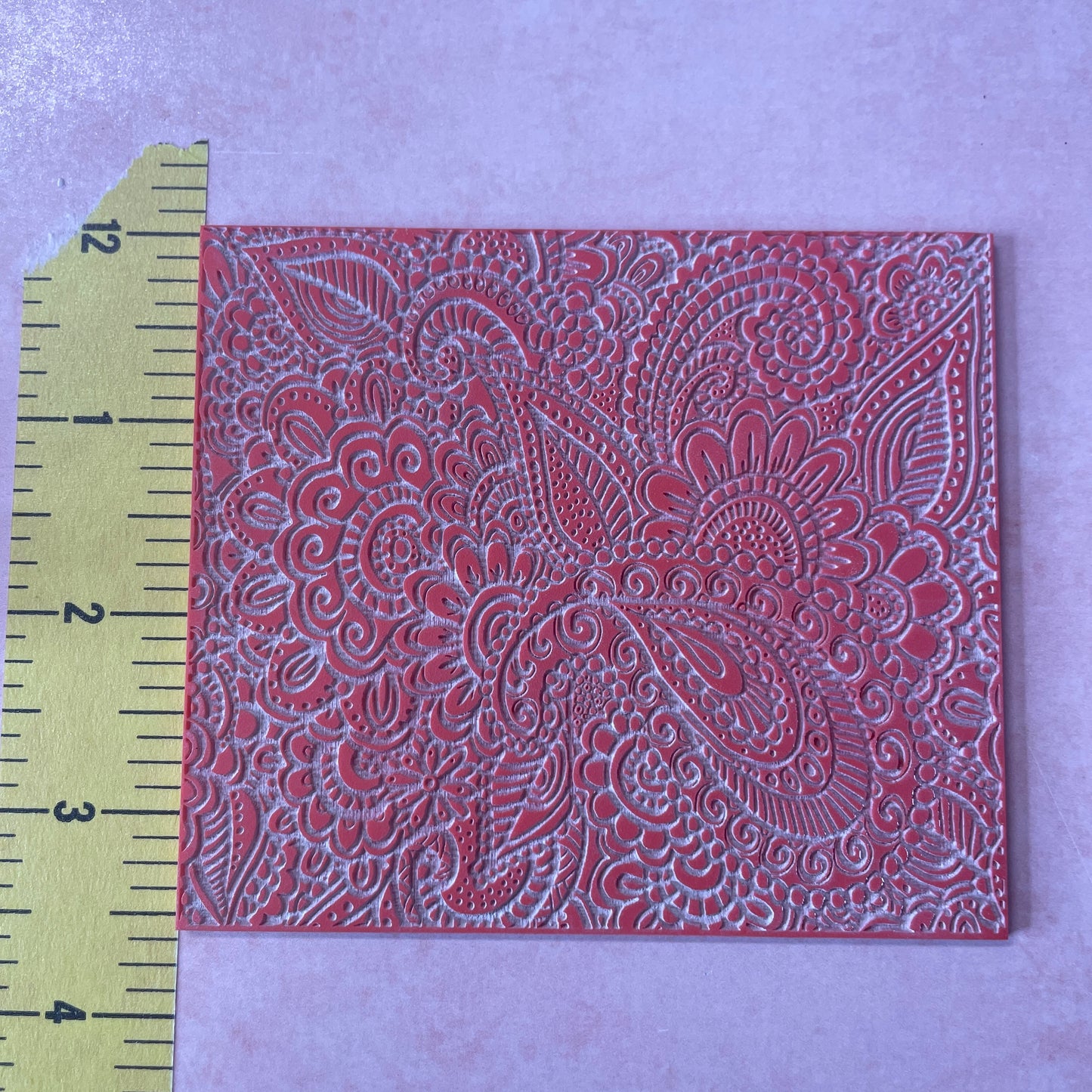 Paisley Garden Texture Mat rubber Stamp for polymer clay paper Gelli plate and resin ZIA zentangle inspired