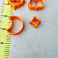 Spooky Clay Earrings Cutter set Halloween Planchette bat and moon with star stud