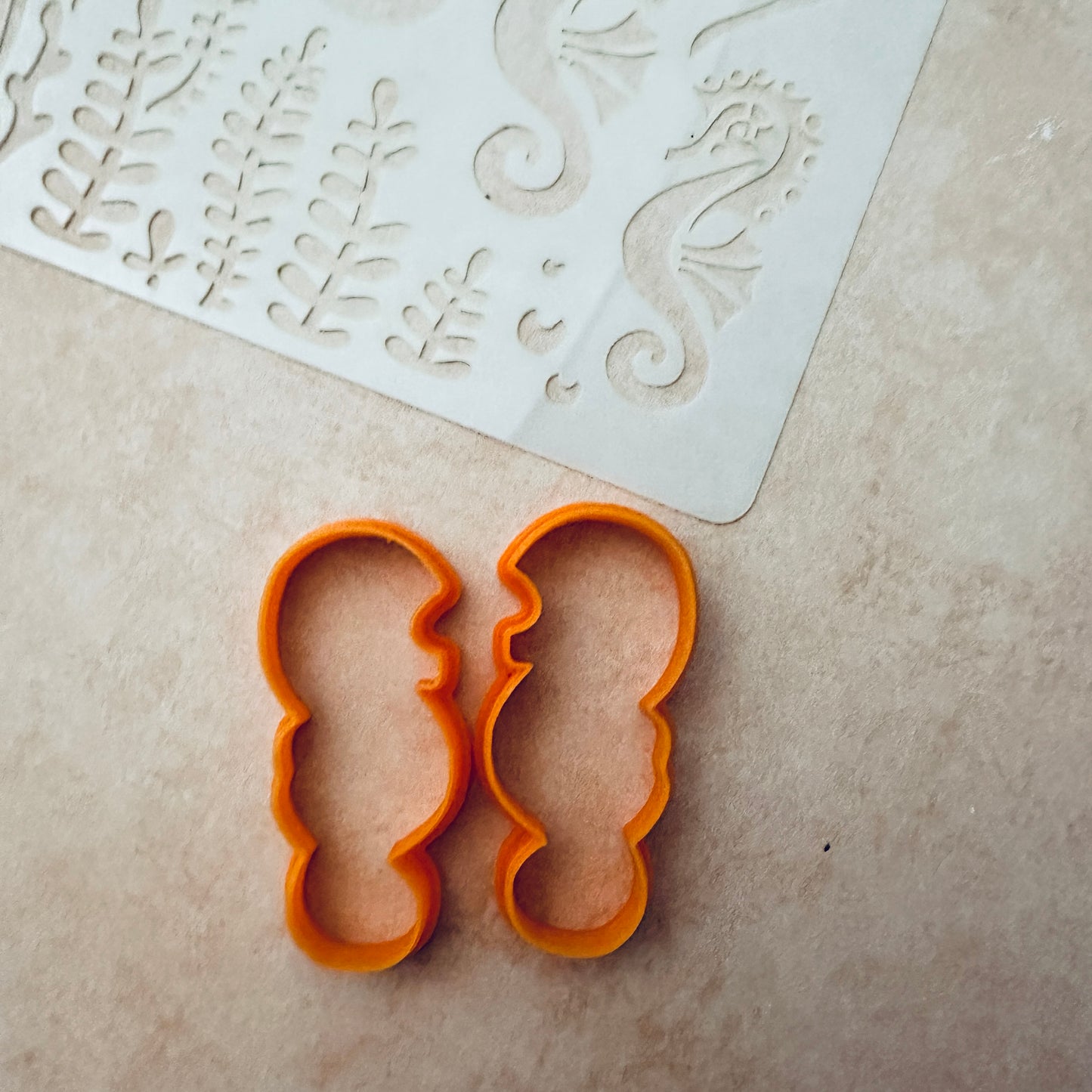 Seahorse polymer clay earring Clay Cutter set mirrored pair