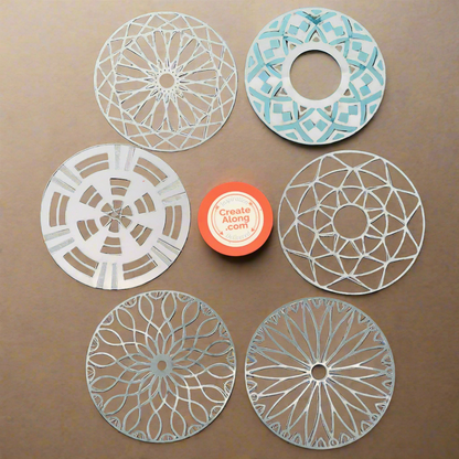 Tribal Coin Stencils 6 designs for polymer clay art jewelry mixed media trading coins - Create Along 