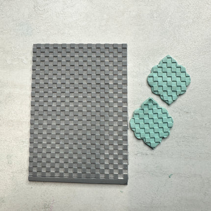 Small Checkerboard Polymer Clay Stamp – 3x4 Inch Rubber  Texture - Create Along 