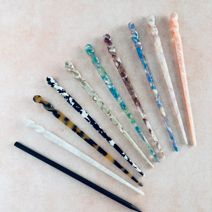 Hair Stick to make bun cover and slide barrettes - Create Along 