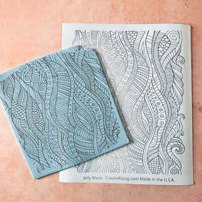Jelly Wave Tribal patterns polymer clay silkscreen stencil - Create Along 