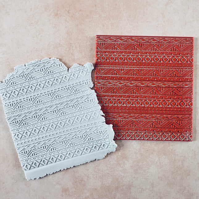 Boho Blanket Tribal Boho Rubber Stamp Texture Sheet Mat for polymer clay metal clay mixed media art - Create Along 