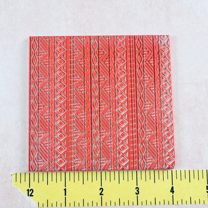 Boho Blanket Tribal Boho Rubber Stamp Texture Sheet Mat for polymer clay metal clay mixed media art - Create Along 