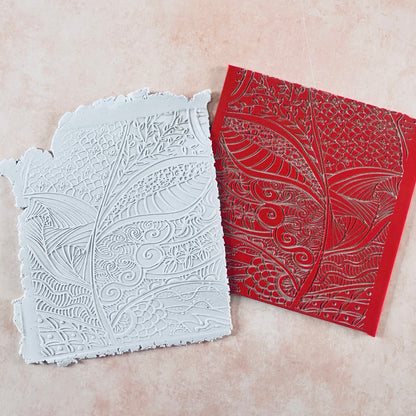 Zen Garden Texture Mat rubber Stamp for polymer clay paper Gelli plate and resin ZIA zentangle inspired - Create Along 