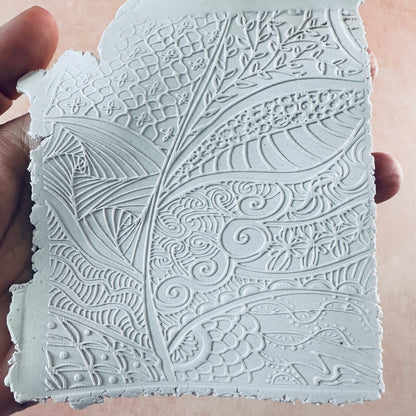 Zen Garden Texture Mat rubber Stamp for polymer clay paper Gelli plate and resin ZIA zentangle inspired - Create Along 