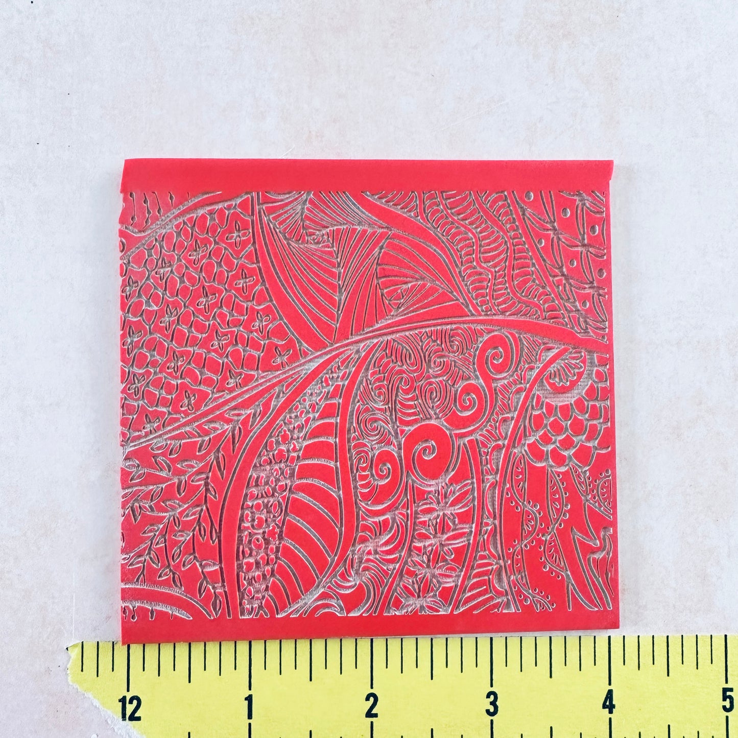 Zen Garden Texture Mat rubber Stamp for polymer clay paper Gelli plate and resin ZIA zentangle inspired