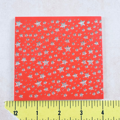 Starry Stars Celestial Rubber Stamp polymer clay Texture Sheet Mat Halloween - Create Along 