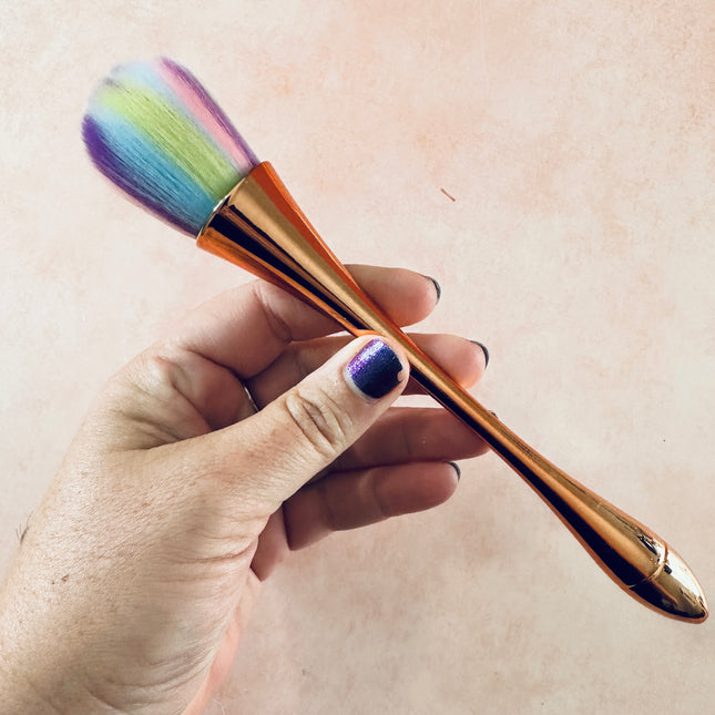 Cornstarch and Powder Fluffer Brush Rose Gold Multicolor - Create Along 