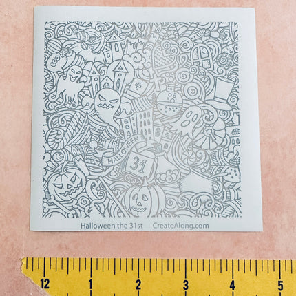 Halloween the 31st pumpkin bat Skull  Silk Screen Stencil for Polymer Clay, Art Jewelry, Mixed Media