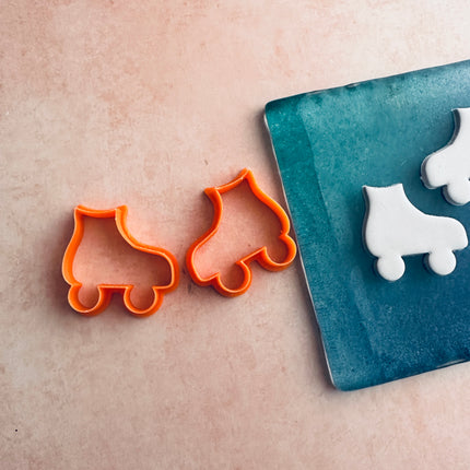 Roller Skates clay stud earrings cutter set | polymer clay 80s skates stud mini cutters - Create Along 