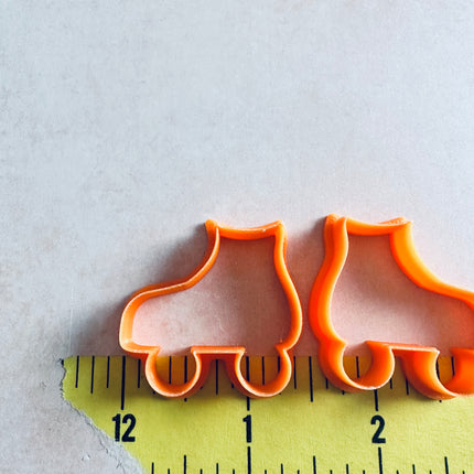 Roller Skates clay stud earrings cutter set | polymer clay 80s skates stud mini cutters - Create Along 