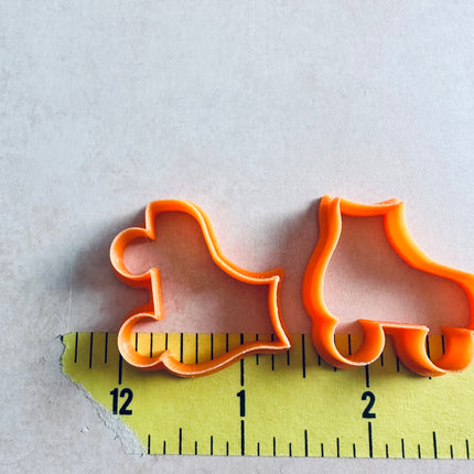Roller Skates clay stud earrings cutter set | polymer clay 80s skates stud mini cutters - Create Along 