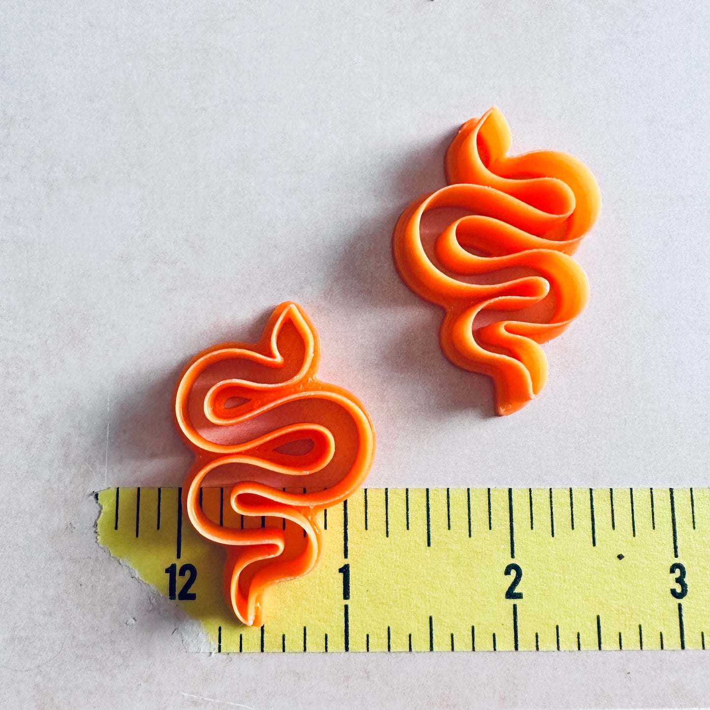 Coiled Snake clay paired cutter set | polymer clay snake earring mirrored cutters