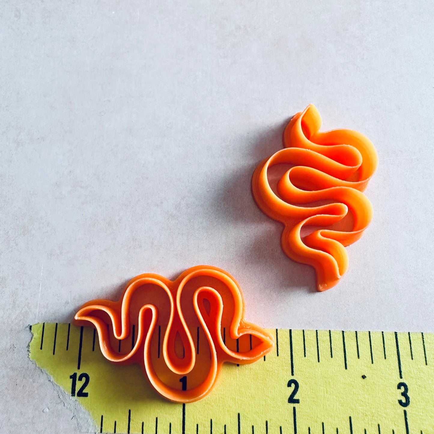 Coiled Snake clay paired cutter set | polymer clay snake earring mirrored cutters