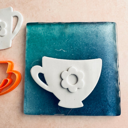 Fragrant Cup of Tea and Coffee mug polymer clay cutter set - Create Along 