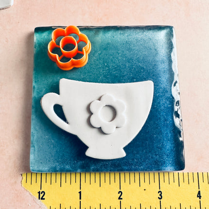 Fragrant Cup of Tea and Coffee mug polymer clay cutter set - Create Along 