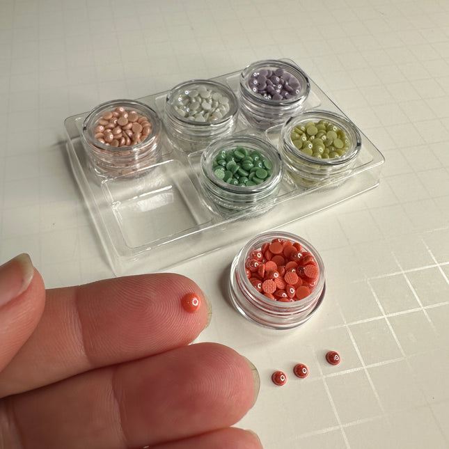 Candy Dots Ceramic Cabochon Hot Fix (Spring Fling & Circus Tent Sets) 4mm Bake-able Shiny Buttons - Create Along 