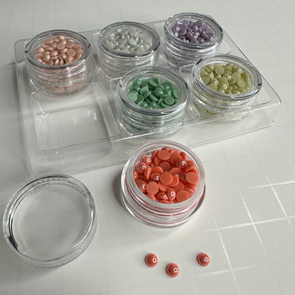 Candy Dots Ceramic Cabochon Hot Fix (Spring Fling & Circus Tent Sets) 4mm Bake-able Shiny Buttons - Create Along 