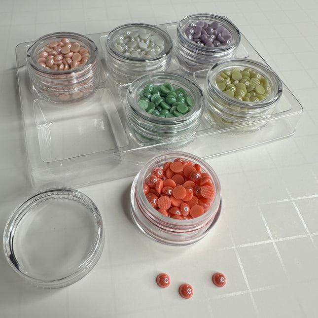Candy Dots Ceramic Cabochon Hot Fix (Spring Fling & Circus Tent Sets) 4mm Bake-able Shiny Buttons - Create Along 