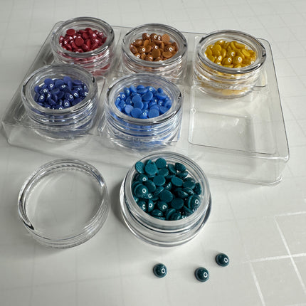 Candy Dots Ceramic Cabochon Hot Fix (Spring Fling & Circus Tent Sets) 4mm Bake-able Shiny Buttons - Create Along 