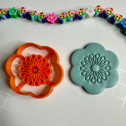 Bada-Bloom Big Statement Flower Polymer Clay Cutter – 2 Inch with Center Detail | Earring Cutter - Create Along 