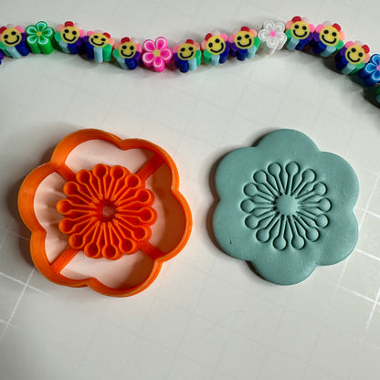 Bada-Bloom Big Statement Flower Polymer Clay Cutter – 2 Inch with Center Detail | Earring Cutter - Create Along 