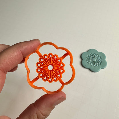 Bada-Bloom Big Statement Flower Polymer Clay Cutter – 2 Inch with Center Detail | Earring Cutter - Create Along 