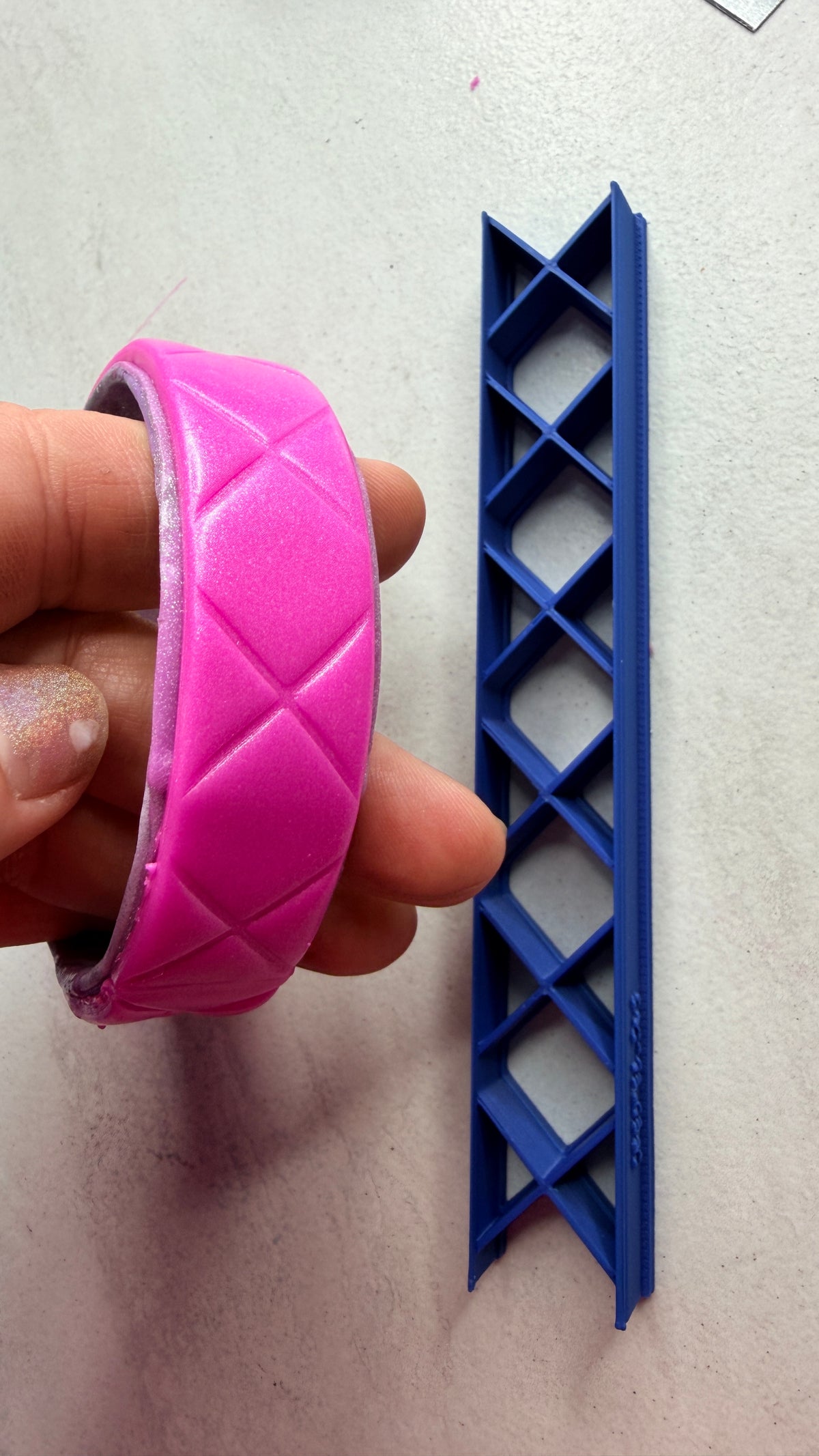 X patterned Bangle bracelet bar polymer clay cutter
