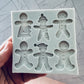 Gingerbread Family Child Men Women Cookie Winter Christmas Clay Mold