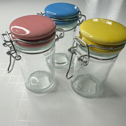Perfect Pour Jar for Liquid Polymer Clay – 2oz Glass Jar with Lid | Choose Black, Yellow, Blue, or Pink - Create Along 