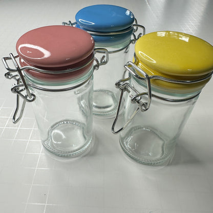 Perfect Pour Jar for Liquid Polymer Clay – 2oz Glass Jar with Lid | Choose Black, Yellow, Blue, or Pink - Create Along 
