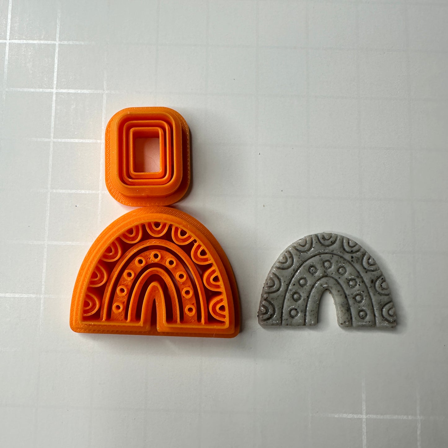 Boho Rainbow Polymer Clay Cutter Set with Stud Top | Detailed Arch Earring Cutter Set